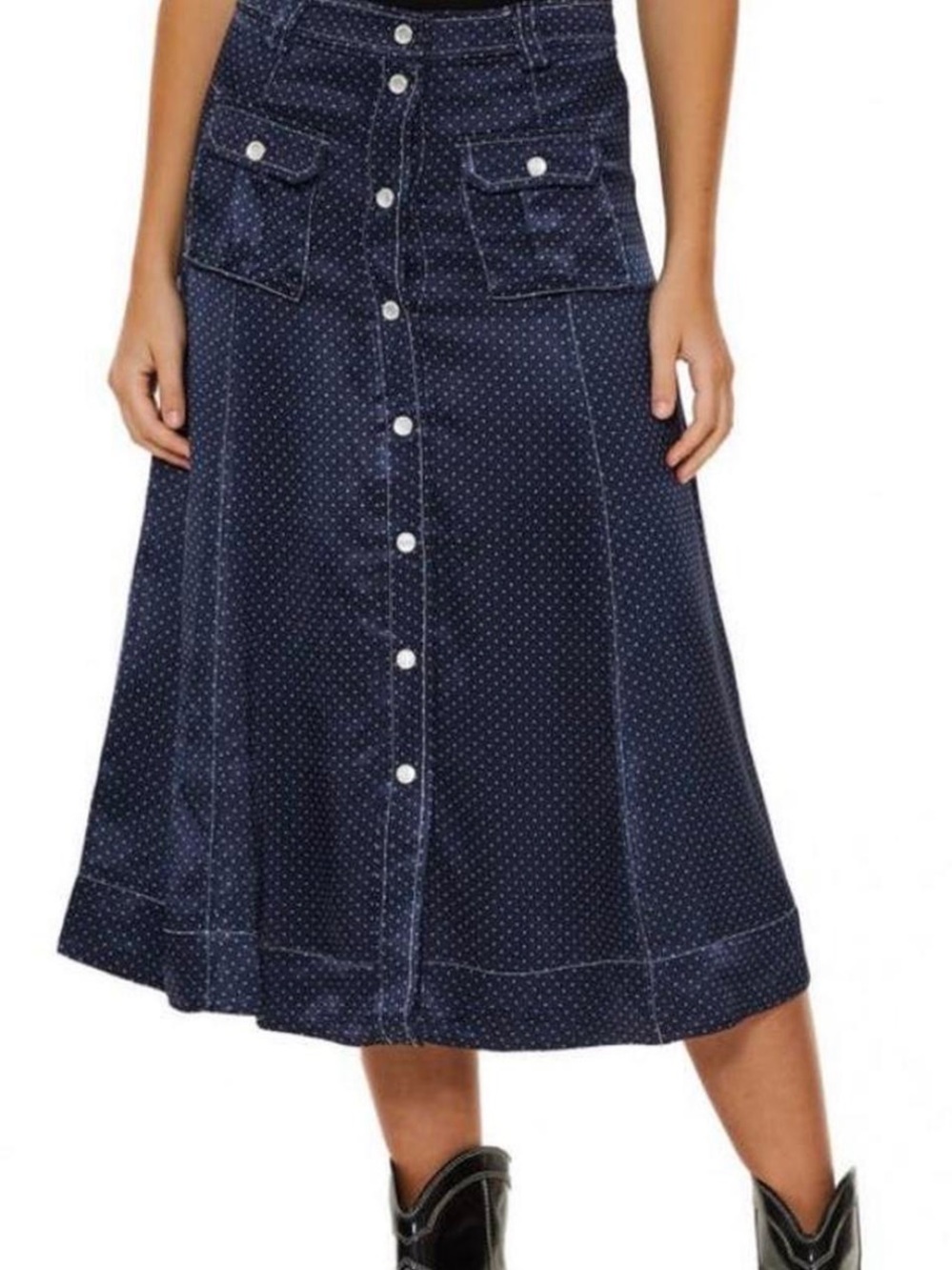 Ganni navy blue white polka dots skirts - Picture 11 of 11